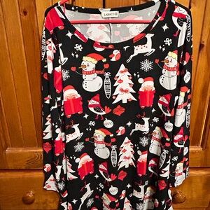 LuLaRoe Black Holiday Print Dress